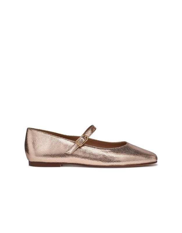 Ballerine bride cuir rose