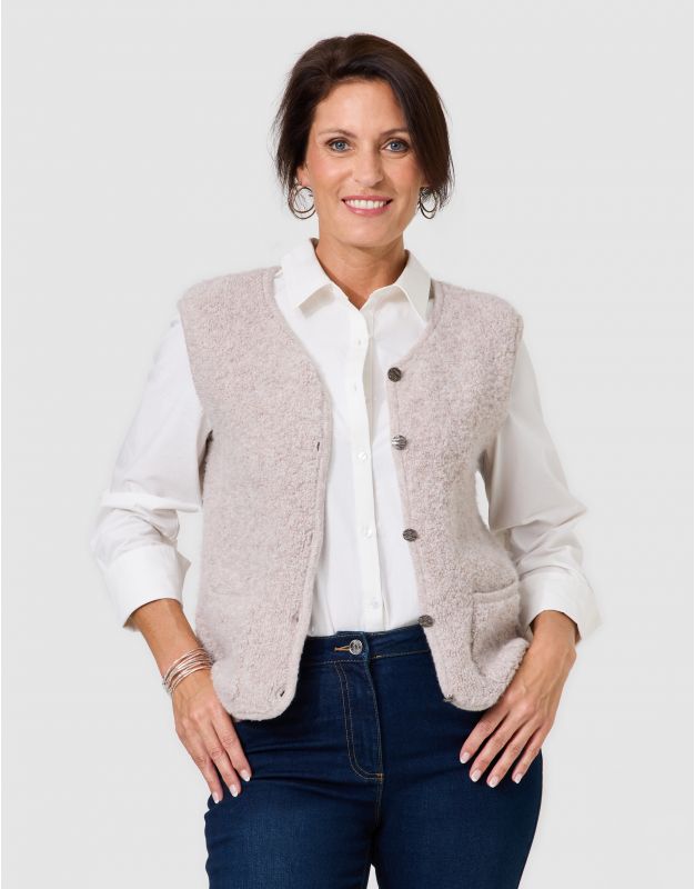 Gilet sans manches beige