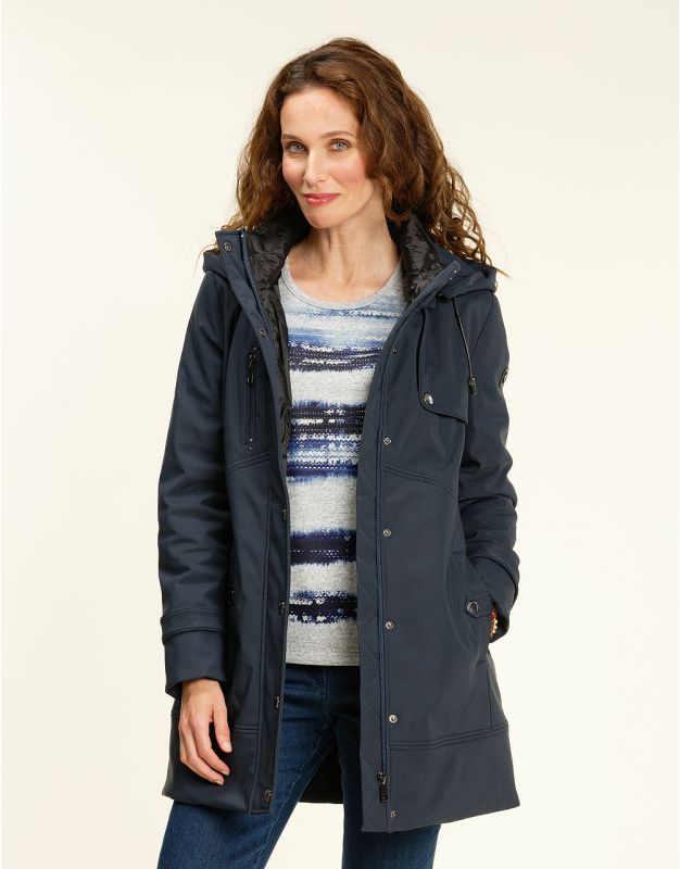 Giacca Oblique Denim di cotone grezzo blu
